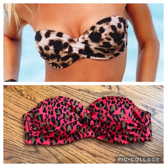 Victoria's Secret Other - Victoria’s Secret Pink Leopard Print Push Up Bikini Top